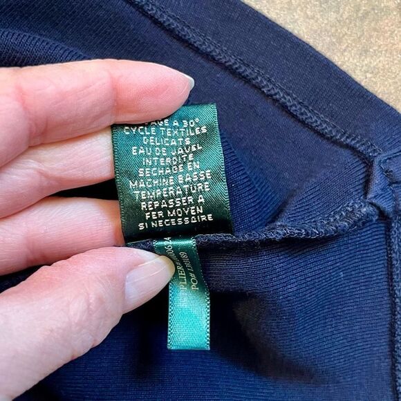 Lauren Ralph Lauren Blue Crew Neck Sweater PL - Picture 10 of 11